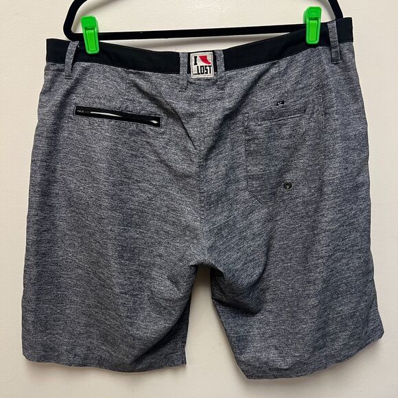 Lost Shorts Men’s 38 Gray Seaworthy Hybrid Heathered Board Chino Surf Beach - Picture 3 of 8